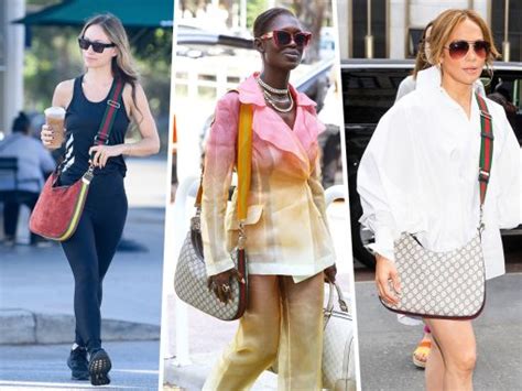 people wearing gucci|celebrities wearing Gucci handbags.